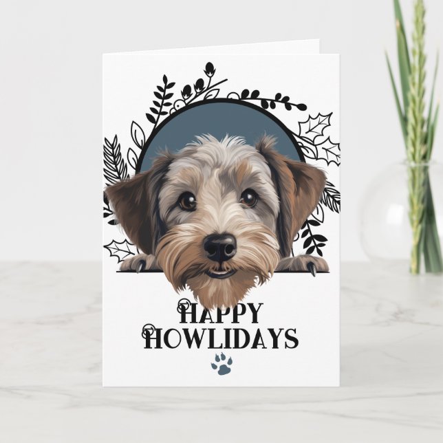 Feliz Navidad Dandie Dinmont Terrier Perro Navidad (Anverso)