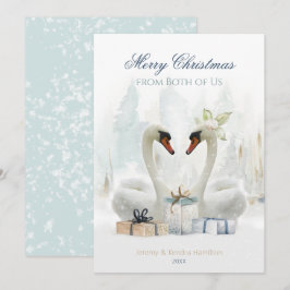 Feliz Navidad de Ambos Cisnes Tarjeta de Vacacione