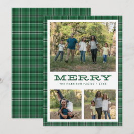 Feliz Navidad de Cuadro Verde Tres Fotos