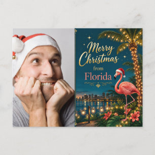 Feliz Navidad de Flamingo Tropical de Florida