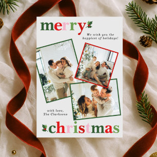 Feliz Navidad de Holly Brillante Divertida Familia