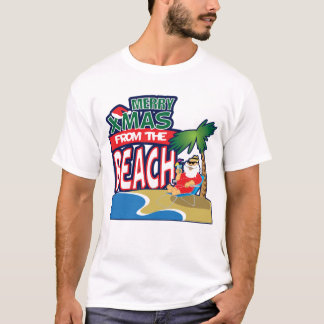 FELIZ Navidad de la camiseta de la PLAYA