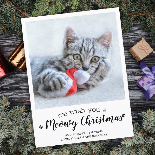 Feliz Navidad De La Foto Del Gato Mascota Moderno. (Subido por el creador)