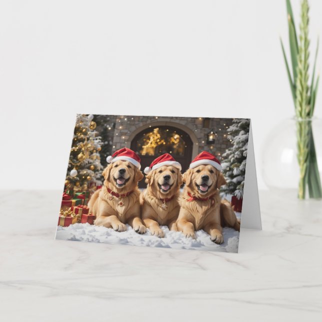Feliz Navidad de los Golden Retrievers de Santa Cl (Anverso)