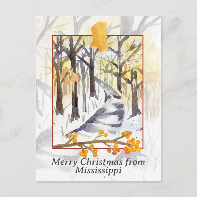 Feliz Navidad de Mississippi Trees Winter Snow (Anverso)