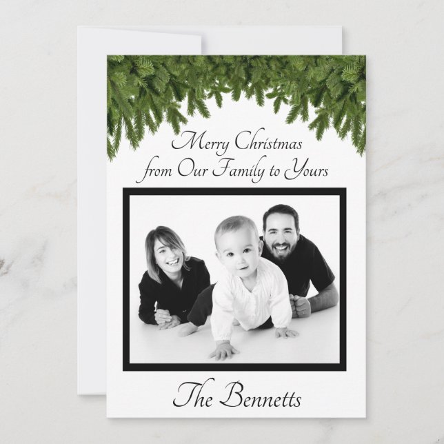 Feliz Navidad de nuestra familia a tu tarjeta (Anverso)