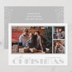 Feliz Navidad de plata con varias fotos