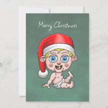Feliz Navidad de Santa Bebé Tarjeta de Navidad