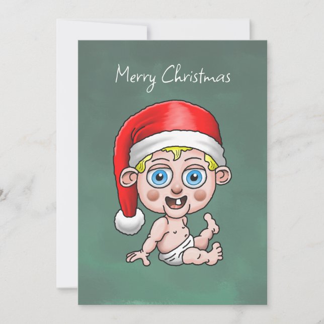 Feliz Navidad de Santa Bebé Tarjeta de Navidad (Anverso)