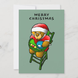 Feliz Navidad de Tarjeta de Oso de Peluche