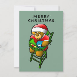 Feliz Navidad de Tarjeta de Oso Teddy