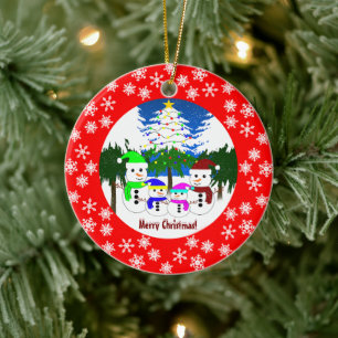 Feliz Navidad! Decoración De Cerámica De La Famili