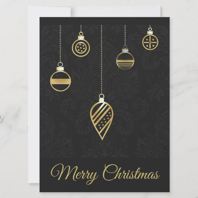 Feliz Navidad Decorativa Geometría de oro (Anverso)