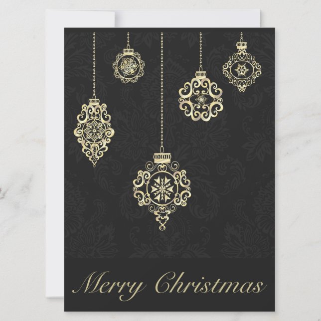Feliz Navidad Decorativo Rosa Geometría de oro (Anverso)