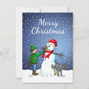 Feliz Navidad del muñeco de nieve tarjeta de Navid