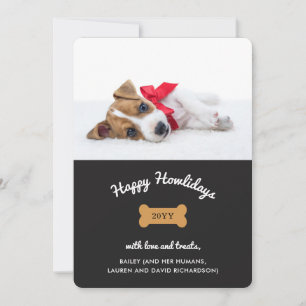 Feliz Navidad del perro   Carbón con foto