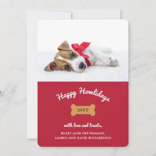 Feliz Navidad del perro   Rojo con foto