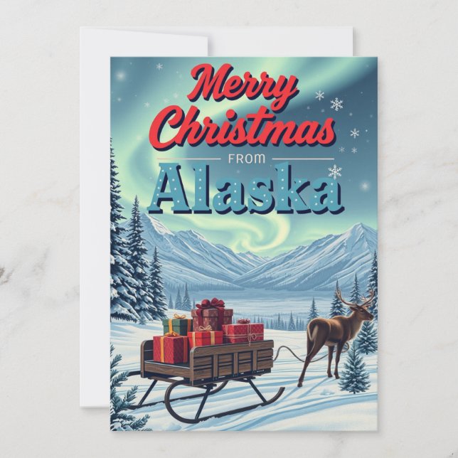 Feliz Navidad desde Alaska Retro (Anverso)