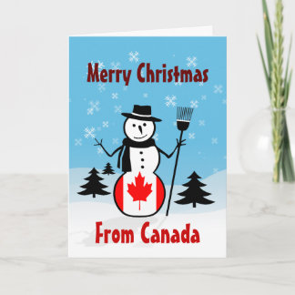Feliz Navidad desde Canadá Snowman Bandera Canadie