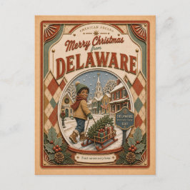 Feliz Navidad desde Delaware Vintage Snow Globe