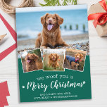 Feliz Navidad desde el Collage de fotos Mascota Pe<br><div class="desc">¡Te Alegramos Una Feliz Navidad! Envíe saludos lindos y divertidos de vacaciones con esta tarjeta de festividad personalizado mascota súper adorable y personalizada. Feliz Navidad deseos del perro con hermosas huellas de pata en un divertido diseño moderno de collage de fotos. Añade las fotos de tu perro o de tu...</div>