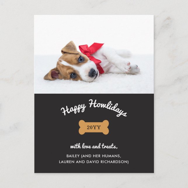 Feliz Navidad desde el perro | Carbón con foto (Anverso)