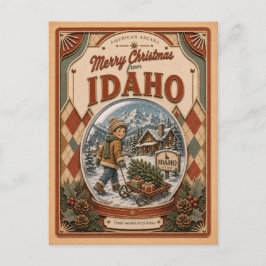 Feliz Navidad desde Idaho Vintage Globo de Nieve