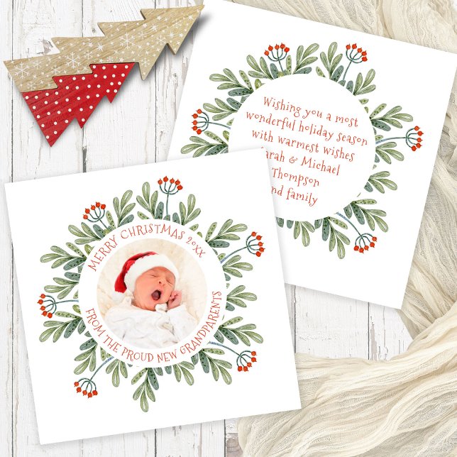 Feliz Navidad desde la foto de los nuevos abuelos (Front and back view)