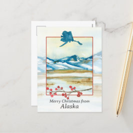 Feliz Navidad desde la montaña de invierno Alaska 