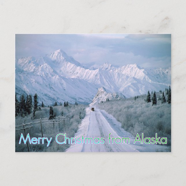 Feliz Navidad desde la postal de Alaska (Anverso)