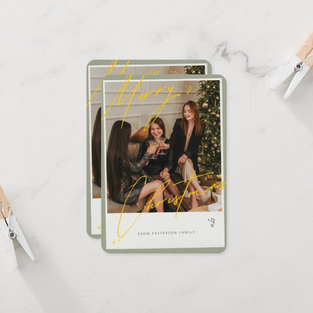 Feliz Navidad desde la tarjeta familiar Patterson (Anverso/Reverso In Situ)