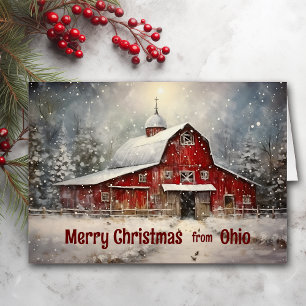 Feliz Navidad desde la tarjeta Ohio Winn Barn