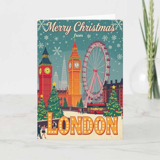 Feliz Navidad desde Londres, retro vintage (Anverso)