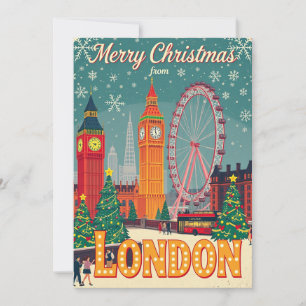 Feliz Navidad desde Londres, retro vintage