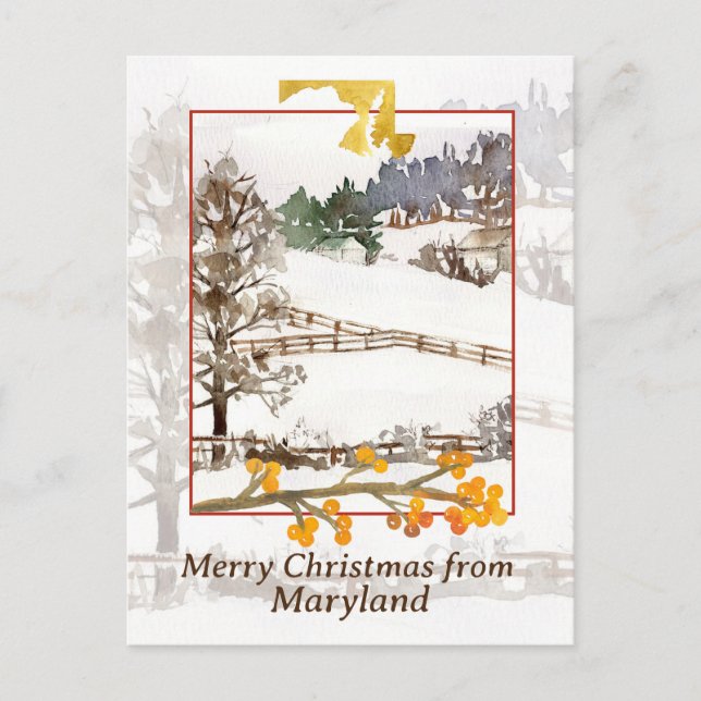 Feliz Navidad desde Maryland Farm Winter Trees (Anverso)