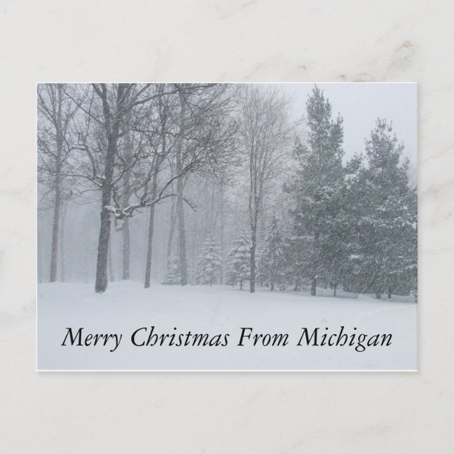 Feliz Navidad desde Michigan en la postca de la ni (Anverso)