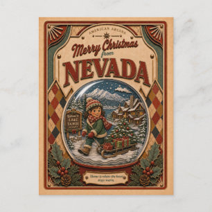 Feliz Navidad desde Nevada Vintage Snow Globe