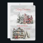Feliz Navidad desde nuestra casa a la de su victor<br><div class="desc">Feliz Navidad de nuestra casa a la tuya de dos hermosas casas de estilo victoriano ambientadas en escenas de invierno rodeadas de árboles de Navidad</div>