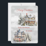 Feliz Navidad desde nuestra casa a la de su victor<br><div class="desc">Feliz Navidad de nuestra casa a la tuya de dos hermosas casas de estilo victoriano ambientadas en escenas de invierno rodeadas de árboles de Navidad</div>