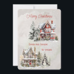 Feliz Navidad desde nuestra casa a la de su victor<br><div class="desc">Feliz Navidad de nuestra casa a la tuya de dos hermosas casas de estilo victoriano ambientadas en escenas de invierno rodeadas de árboles de Navidad</div>