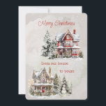 Feliz Navidad desde nuestra casa a la de su victor<br><div class="desc">Feliz Navidad de nuestra casa a la tuya de dos hermosas casas de estilo victoriano ambientadas en escenas de invierno rodeadas de árboles de Navidad</div>