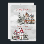 Feliz Navidad desde nuestra casa a la de su victor<br><div class="desc">Feliz Navidad de nuestra casa a la tuya de dos hermosas casas de estilo victoriano ambientadas en escenas de invierno rodeadas de árboles de Navidad</div>