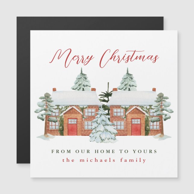 Feliz Navidad desde nuestro hogar a su magnético (Anverso/Reverso)