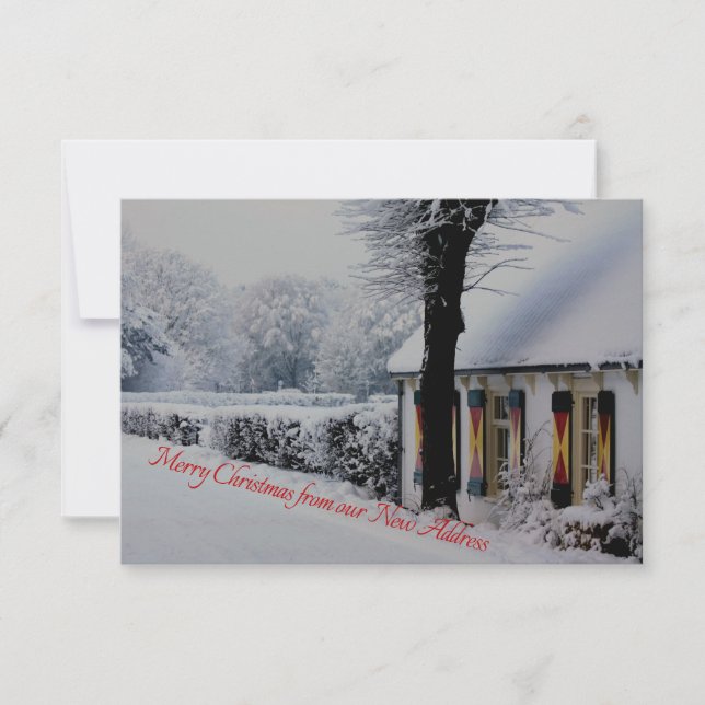 Feliz Navidad desde nueva tarjeta de dirección (Anverso)