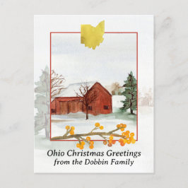 Feliz Navidad desde Ohio Red Barn Personalizado