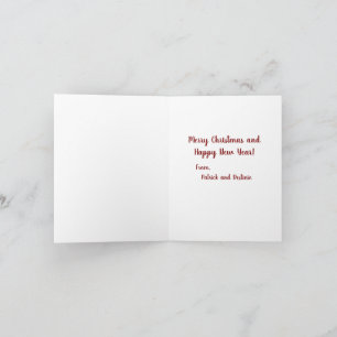 Feliz Navidad desde Patrick y Destinie Note Car