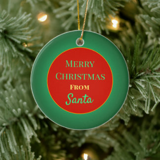 "Feliz Navidad desde Santa" Ornamento de Navidad B