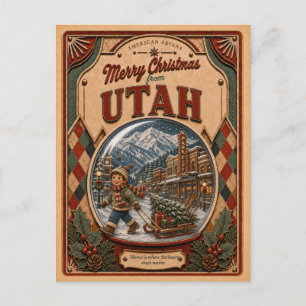 Feliz Navidad desde Utah Vintage Snow Globe