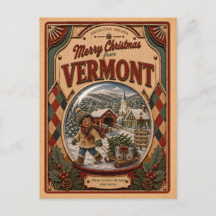 Feliz Navidad desde Vermont Vintage Snow Globe