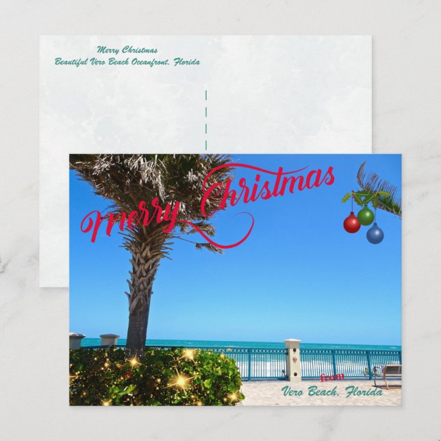 Feliz Navidad desde Vero Beach Florida Oceanfront (Anverso / Reverso)